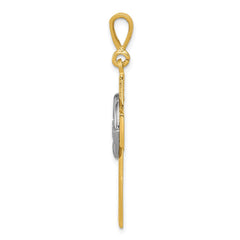 14k Two-tone Claddagh Cross Pendant - 5