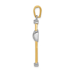 14k Two-tone Fancy Cross Pendant - 2