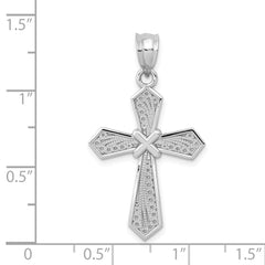 14k White Gold Passion Cross Pendant - 5