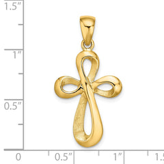 14k Polished Cross Charm - 2