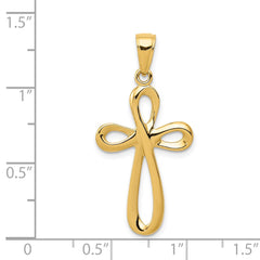 14k Polished Cross Pendant - 26