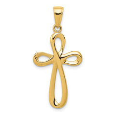 14k Polished Cross Pendant - 26