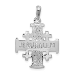 14k White Gold Jerusalem Cross Pendant - 2