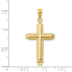14k Polished Cross Pendant - 27