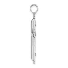 14k White Gold Polished Cross Pendant - 21