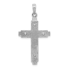 14k White Gold Polished Cross Pendant - 21