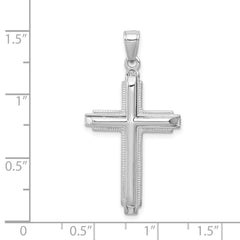 14k White Gold Polished Cross Pendant - 21