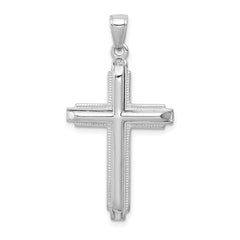 14k White Gold Polished Cross Pendant - 21