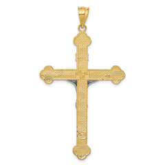 14k Two-tone INRI Crucifix Pendant - 10