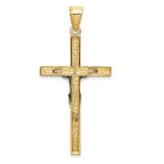 14k Two-tone Crucifix Pendant - 10