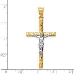 14k Two-tone Crucifix Pendant - 10