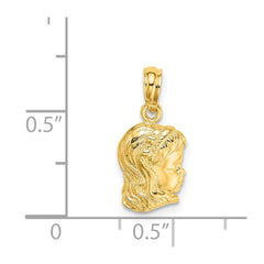 14k Girl Head Charm - 2