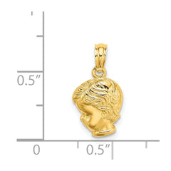 14k Boy Head Charm - 2