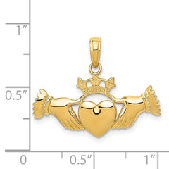 14k Polished Claddagh Pendant - 4
