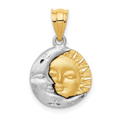 14k Two-tone Sun and Moon Charm - 2
