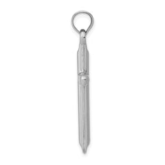 14k White Gold Hollow Cross Pendant - 11