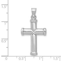 14k White Gold Polished Cross Pendant - 5
