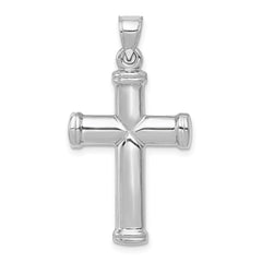 14k White Gold Polished Cross Pendant - 5