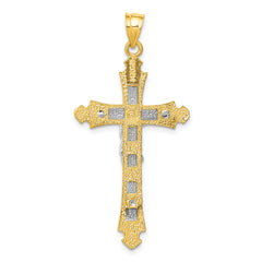 14k Two-tone Crucifix Pendant - 15