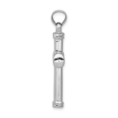 14k White Gold Hollow Cross Pendant - 5