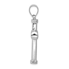 14k White Gold Hollow Cross Pendant - 13