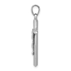 14k White Gold Crucifix Pendant - 14