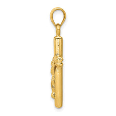 14k Hollow Crucifix Pendant - 7