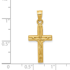 14k Hollow Crucifix Pendant - 7