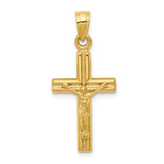 14k Hollow Crucifix Pendant - 7