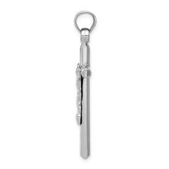 14k White Gold Crucifix Pendant - 9
