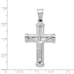 14K White Gold Reversible Crucifix Pendant - 5