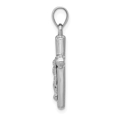 14K White Gold Reversible Crucifix Pendant - 6