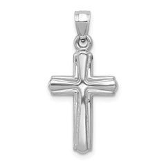 14K White Gold Reversible Crucifix Pendant - 6