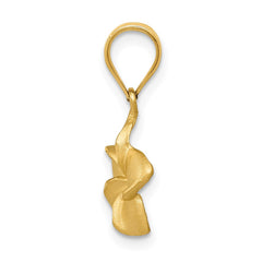 14k Plumeria Floral Charm Pendant - 2
