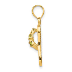 14k 3D August/CZ Birthstone Flip Flop Pendant