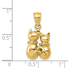 14K Cat Pendant - 2