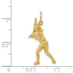 14k Female Baseball Batter Charm