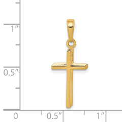 14k Polished Cross Pendant - 10