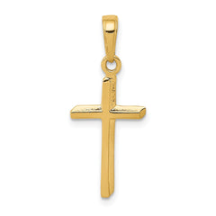 14k Polished Cross Pendant - 10