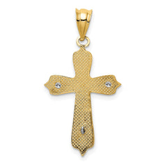 14K Two-tone Crucifix Pendant - 3
