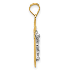 14K Two-tone INRI Crucifix Pendant - 4