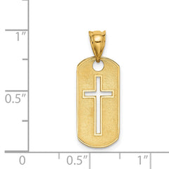 14k Polished Cross Cut-out Pendant
