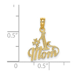 14K Polished #1 MOM Pendant - 2