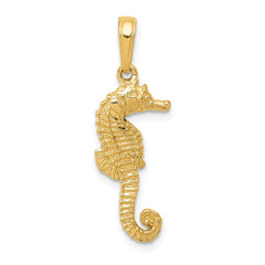 14K Seahorse Pendant - 2