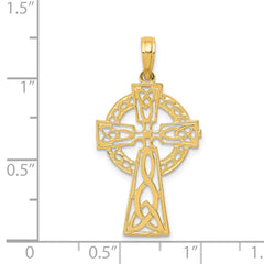 14k Polished Celtic Cross Pendant - 2