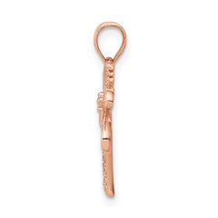 14K Rose Polished Palm Tree Pendant