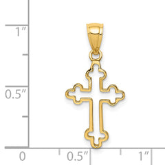 14K Polished Cross Pendant - 3