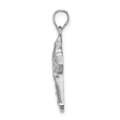 14K White Polished Cross Pendant - 2