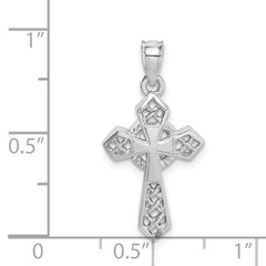 14K White Polished Cross Pendant - 2