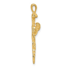 14K Polished Nail Cross Charm - 2